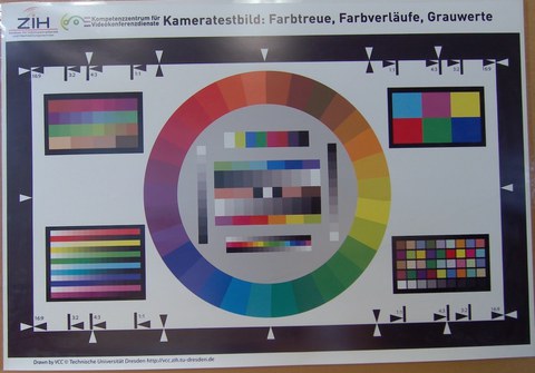 Testbild Farbe und volle Beleuchtung 1 Vorhang zu