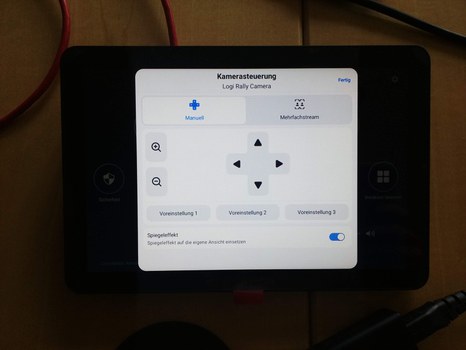 Kamerasteuerung auf der Logitech Tap IP