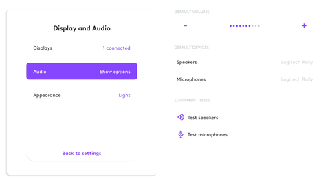 Einstellungen → Display und Audio