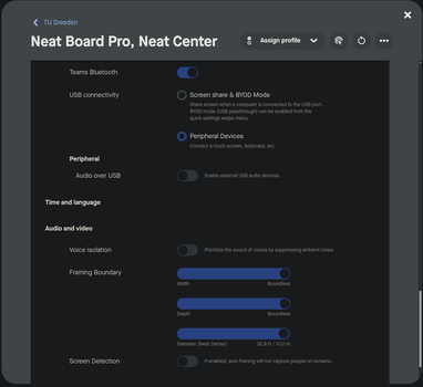 Neat Board Settings