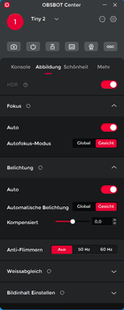 Untermenü Fokus und Belichtung