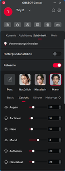 Untermenü Retusche am Beispiel des Mannes