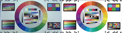 Komplett beleuchtet, geschlossene Vorhaenge, Farbe