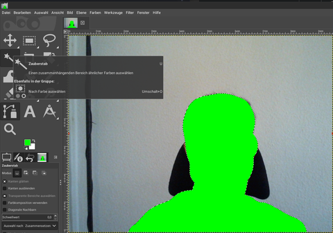 Zauberstab Tool in GIMP benutzen