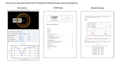 Screenshot: Versuch zur Quantenmechanik: Elektronenspinresonanz