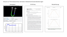 Screenshot: Versuch zur Thermodynamik: Adiabatische Zustandsänderungen