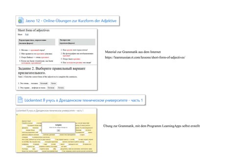 Präsentationsfolien: Grammarik material und Übungen