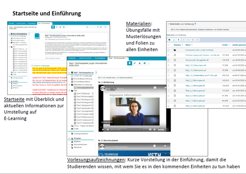 Abbildung: Vorlesung: Startseite, Aufzeichnung und Materialien