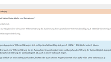 Screenshot: Testeinsicht