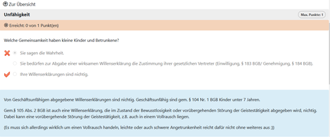 Screenshot: Testeinsicht