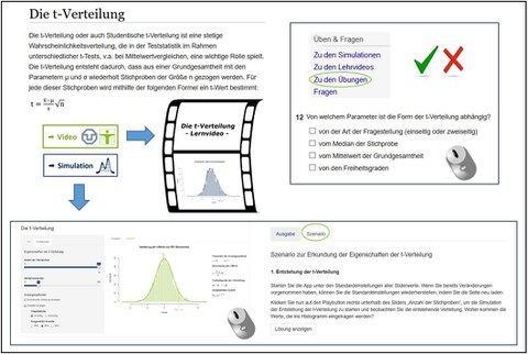 Screenshot: Übersicht über die t-Verteilung