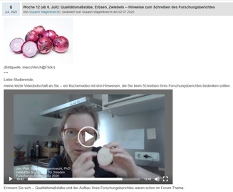 Screenshot: notice with embedded video