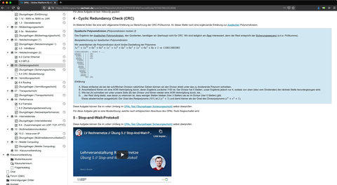 Screenshot: OPAL Kurs Rechnernetze