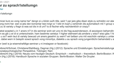 Screenshot: Beschreibung des Seminars auf OPAL (aus dem VVZ übernommen)
