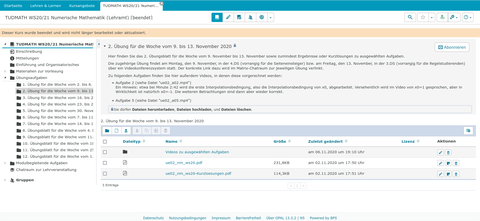 Screenshot: Opal-Kurs