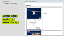 Screenshot ÖPNV-Wissensportal, Übungs-Videos parallel zur Präsenz-Übung