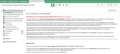 Screenshot OPAL-Kurs Grundvorlesung ökologische Nachhaltigkeit