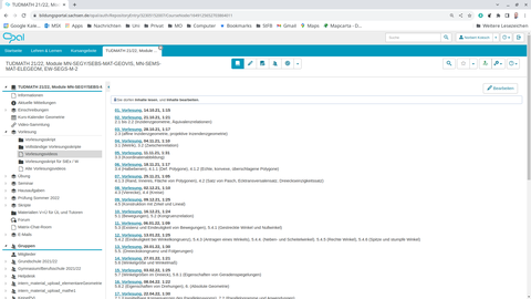 Screenshot: OPAL-Kurs Vorlesungsvideos