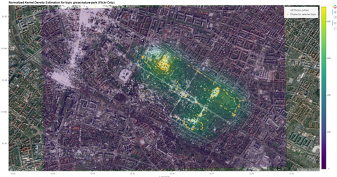 Die Abbildung zeigt ein Satellitenbild mit farbigen Markierungen. 