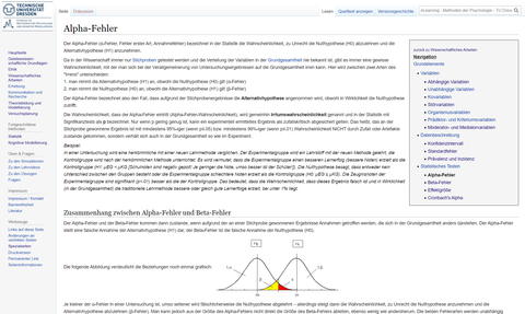 Screenshot E-Learning Modul, Thema Alpha-Fehler
