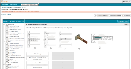 Screenshot: ONYX-Selbsttest, Zuordnungaufgabe