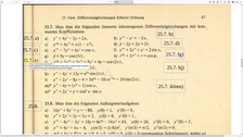 Screenshot des PDFs in dem die Lehrbuchseite mit den Übungsaufgaben abgebildet ist, sowie die entsprechenden Links zum Lösungsvideo.