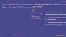 Online Aufgabe zum selbst Üben und Lernen des Lernstoffes