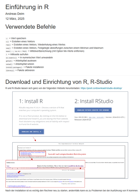 Anleitung und Einführung in R Studio mit Kästchen und Pfeilen