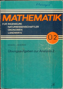 altes Cover eines Mathematikbuchs mit dem Titel "Übungsaufgaben zur Anlysis 2 "