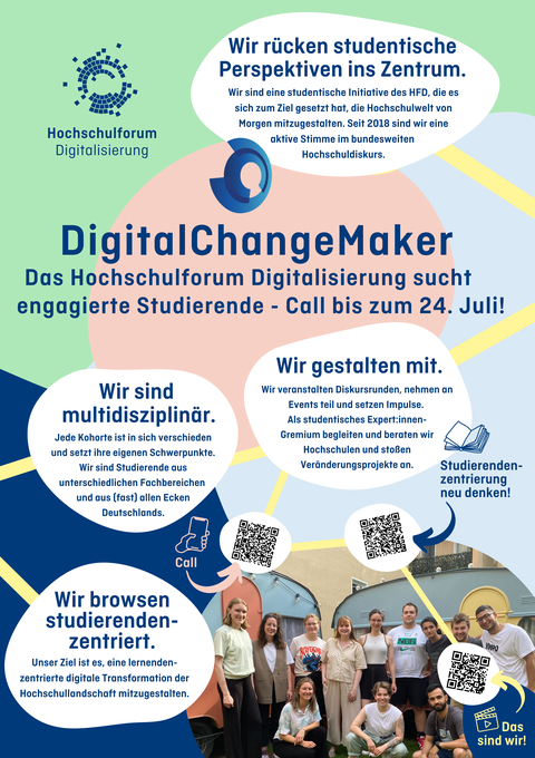 The picture shows the advertising for the Digital Change Maker Initiative on a colorful background.