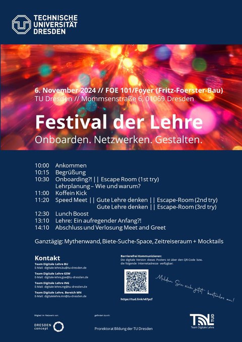 Das Bild zeigt das Programm für das Festival der Lehre.