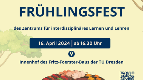 Zu sehen ist ein Flyer, der einen Grill auf einer grünen Wiese zeigt.