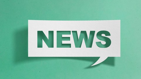 White speech bubble with the word "NEWS" in bold capital letters on a light green background. The design is modern and eye-catching, perfect for an announcement or news update.