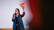 Charlotte Rathjen präsentiert ihren Pitch