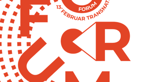 Logo mit den Worten Forum in orange
