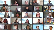 Abbgebildet sind Personen in einer Videokonferenz aus der Berufsbegleitenden Weiterbildung für Lehrkräfte (BQL)