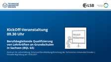 Abbgebildet ist die Startfolie des digitalen Semesterstarts der Berufsbegleitenden Weiterbildung für Lehrkräfte (BQL)