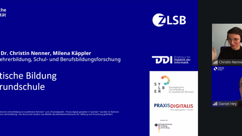 Titelfolie einer Präsentation "Informatische Bildung in der Grunschule