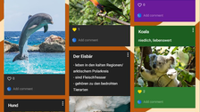 Padlet mit verschiedenen Hunde-Posts