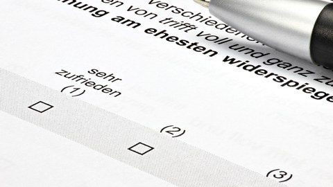 Foto Ausschnitt eines Fragebogens